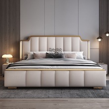 Yu意式极简真皮床主卧大床1.8米家用豪华时尚结婚床1.5米储物