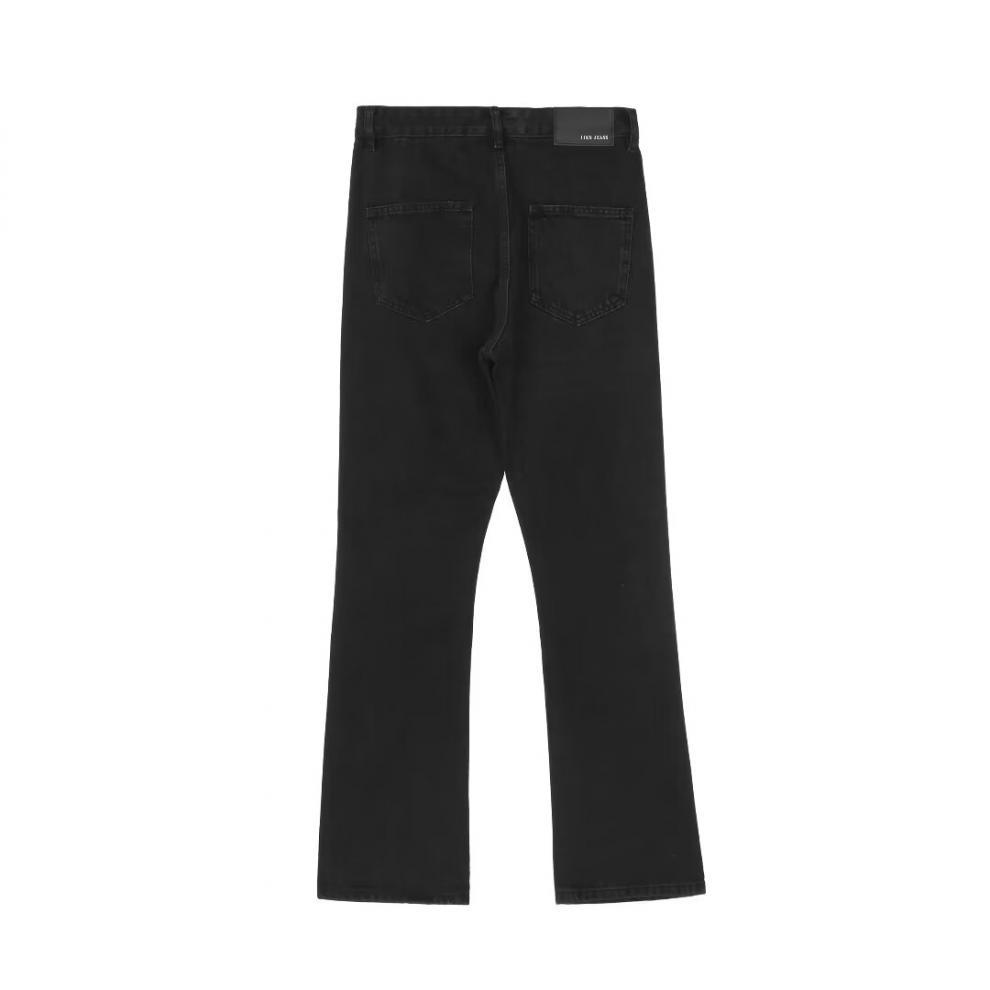 Men's High Street American Retro Washed Denim Jeans Loose Fit Slightly Flared Wide Leg Floor Length Slimming Blue Jeans_mkmklike.com