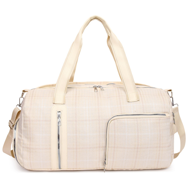 Nuevo bolso de viaje a rejilla, bolsa de ejercicio de gran capacidad, bolsa de moda portátil de viaje corto, bolsa de equipaje ligera