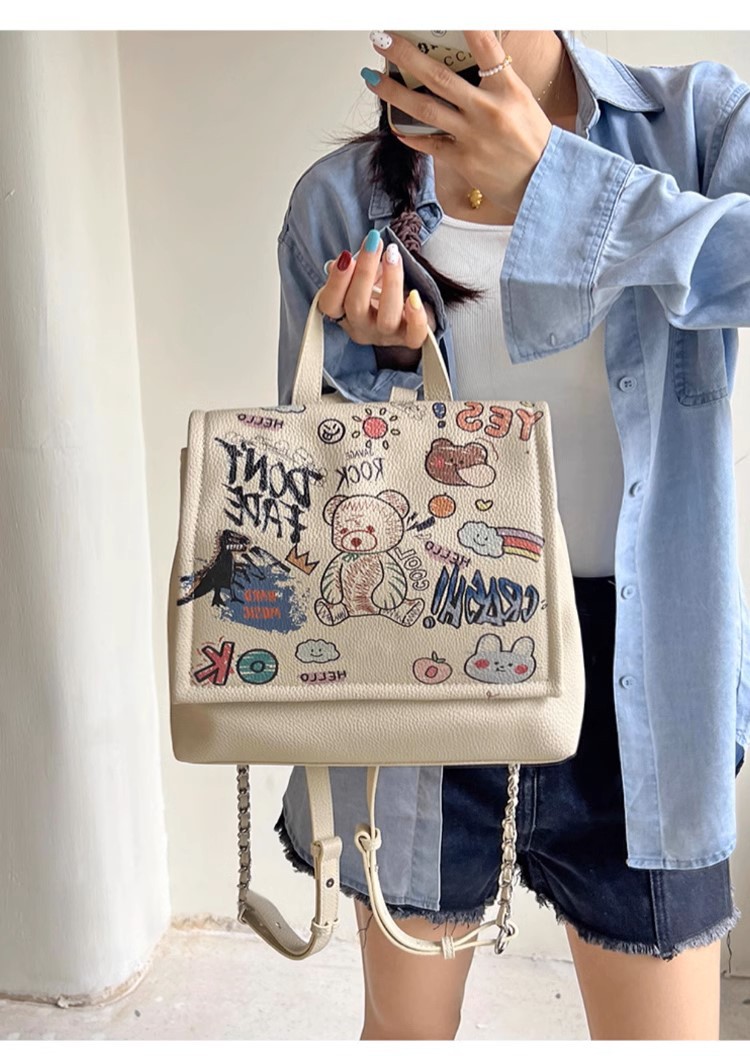 Bären-Tasche, modischer, vielseitiger Rucksack, Schultertasche, Messenger Bag, Damentasche_voghion.com
