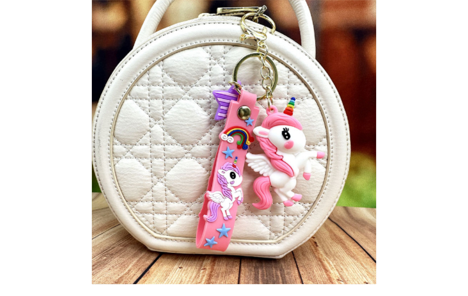 Cartoon Style Unicorn Pvc Silica Gel Unisex Bag Pendant Keychain display picture 1