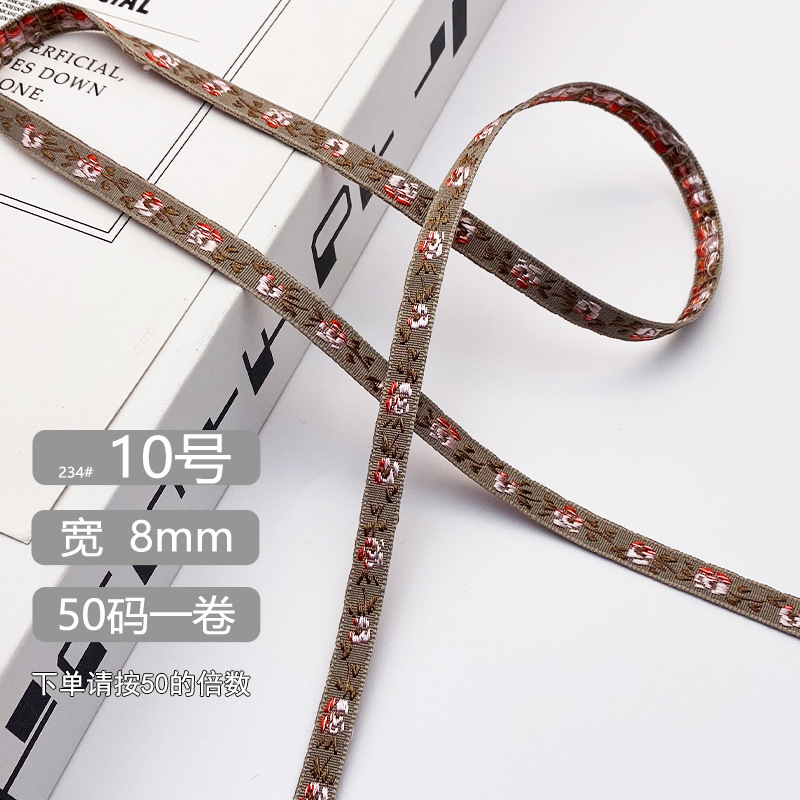 Chuanzhou ropa accesorios de encaje de poliéster jacquard banda 8MM flores decoración universal borde de zapatos accesorios gorra