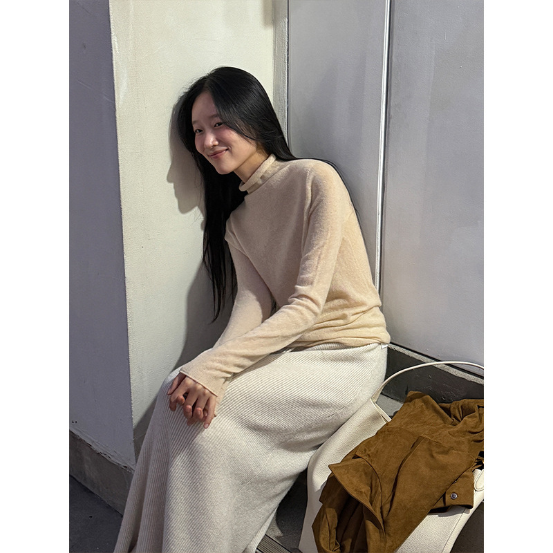 Acme High-Neck Knitted Base Sweater for Women, Autumn and Winter, Tencel Wool, Slim Fit, Long-Sleeve Sweater 32362 Acme High-Neck Knitted Base Sweater for Women, Autumn and Winter, Tencel Wool, Slim Fit, Long-Sleeve Sweater 32362