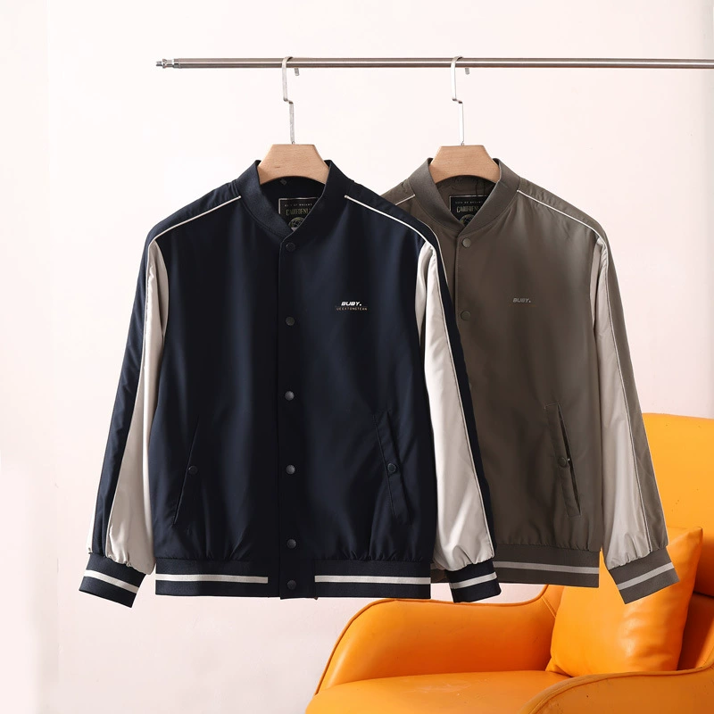 Конверт цвета сшивания! Весенняя мужская внешняя торговля модная повседневная минималистская универсальная бейсбольная куртка с воротником