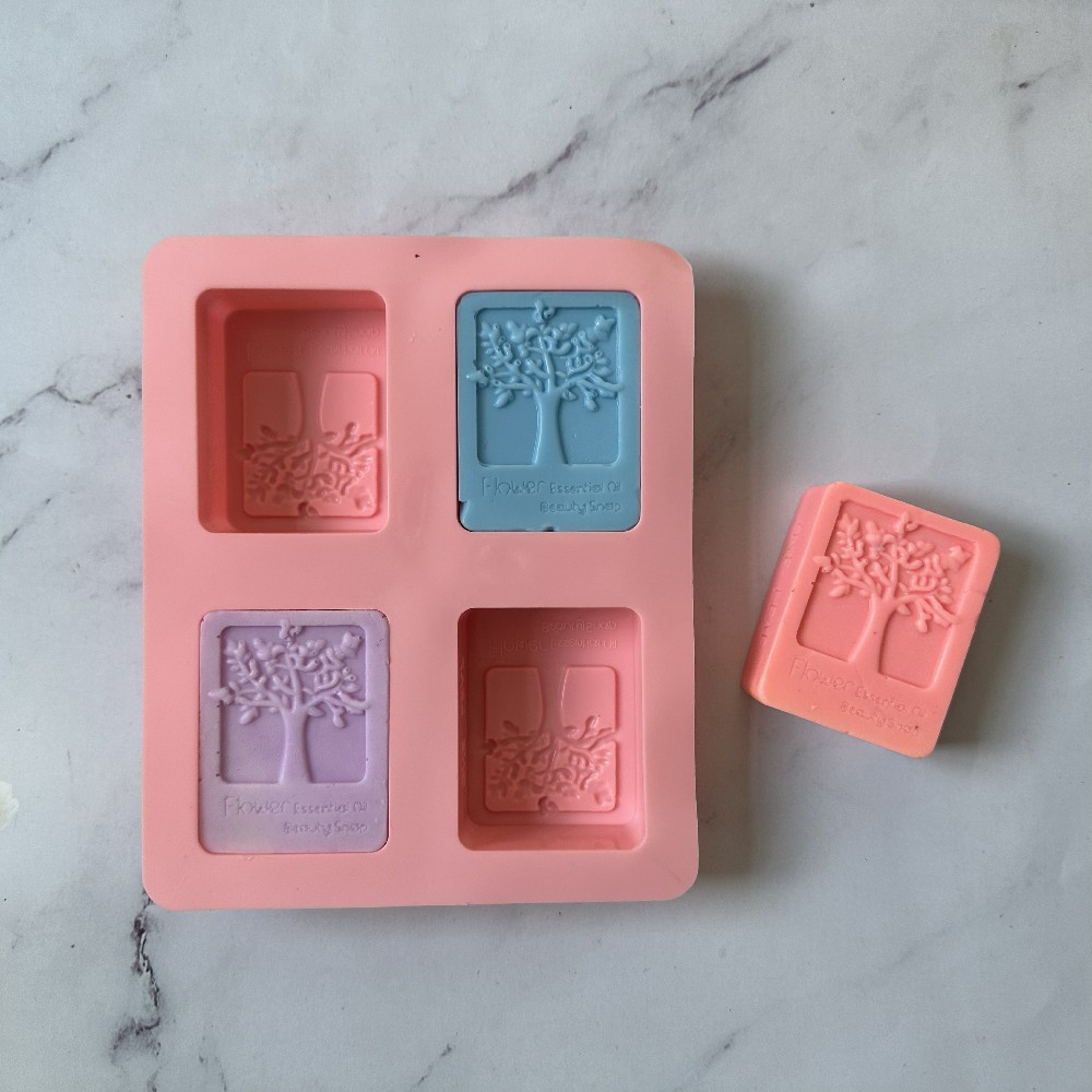 4 jabon de árbol de la felicidad 311 molde de silicona para pasteles hechos a mano molde de torta de jalea herramientas de horneado