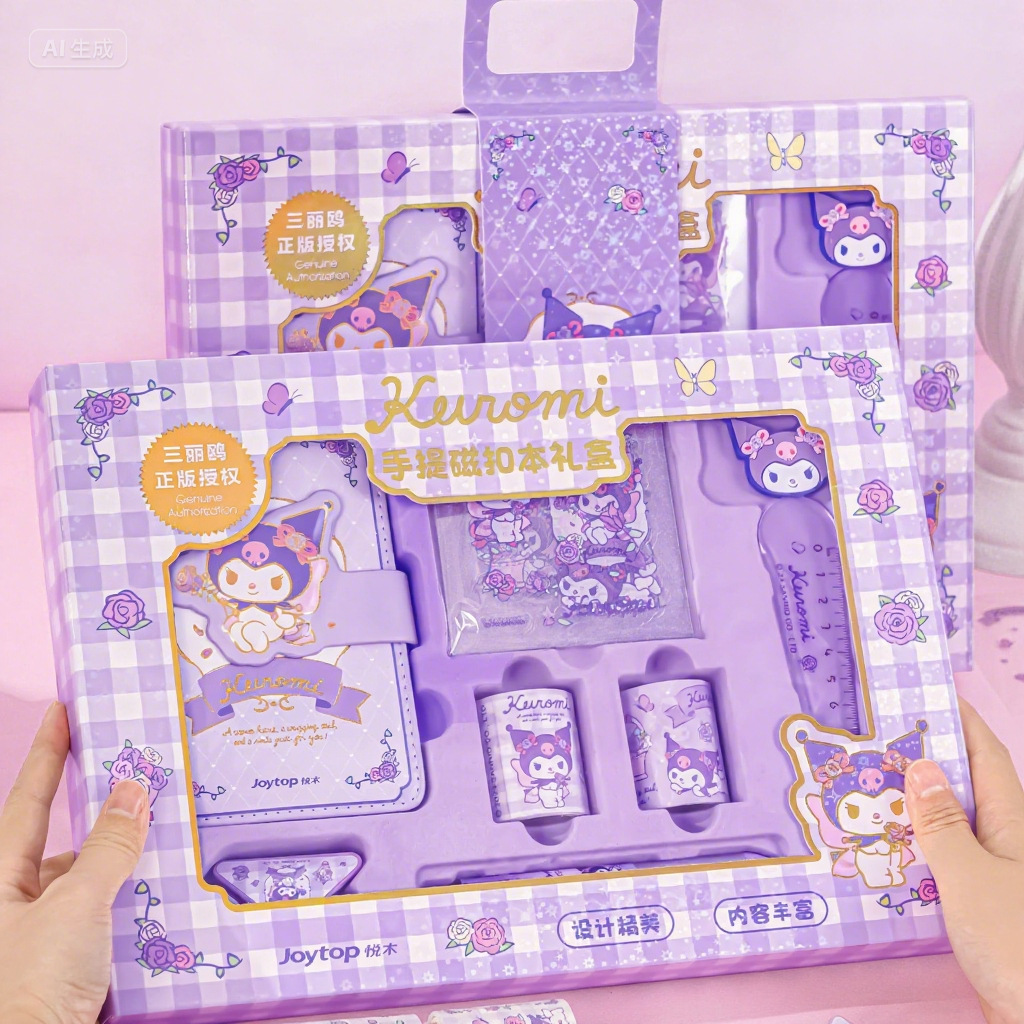 Regalo de Cumpleaños de Sanrio Kuromi, Souvenir para Niñas, Paquete de Regalo de Regreso a Clases, Regalo de Año Nuevo, Juego de Papelería Educativa