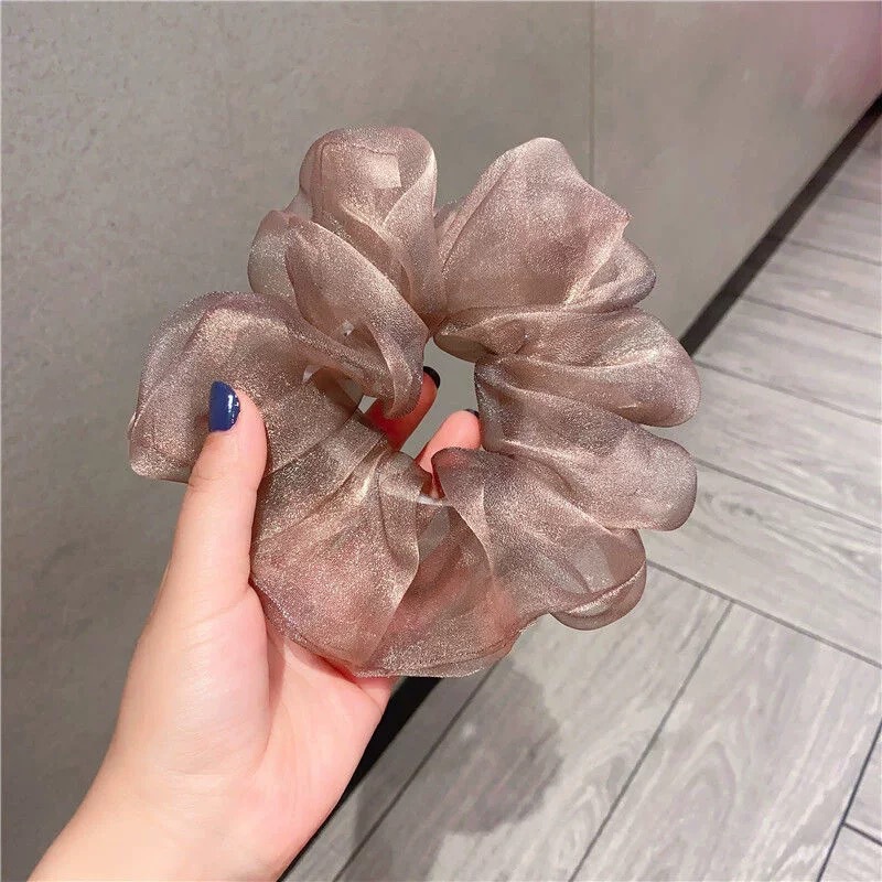 気質真珠光沢のあるヘアリングメッシュ高品質ヘッドバンドインターネット有名なヘア花糸ヘアリングゴムバンドヘアスタイル新しいスタイル|undefined