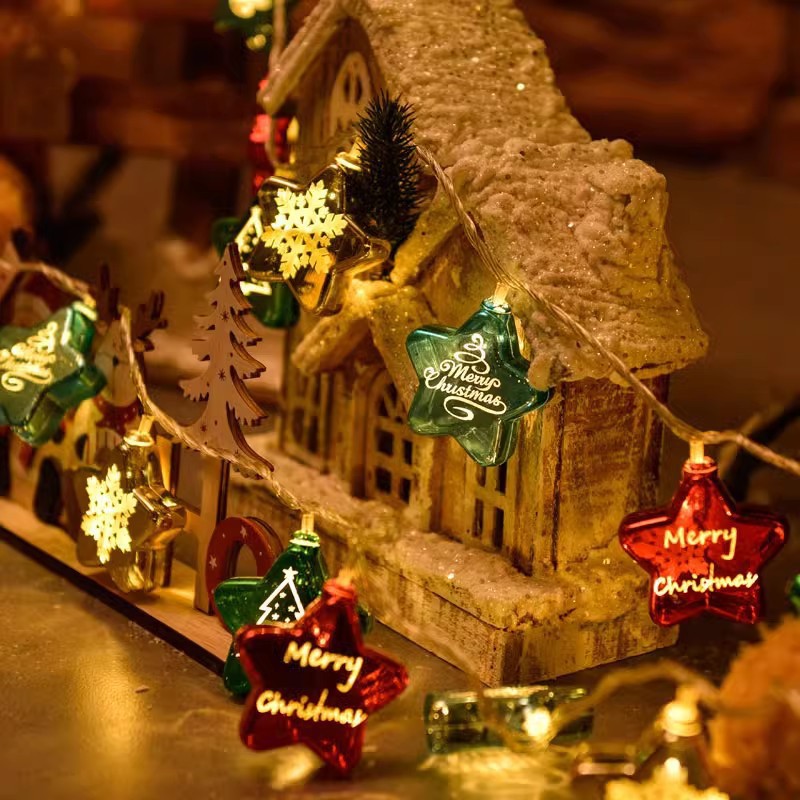 Estampado navideño de cinco estrellas
