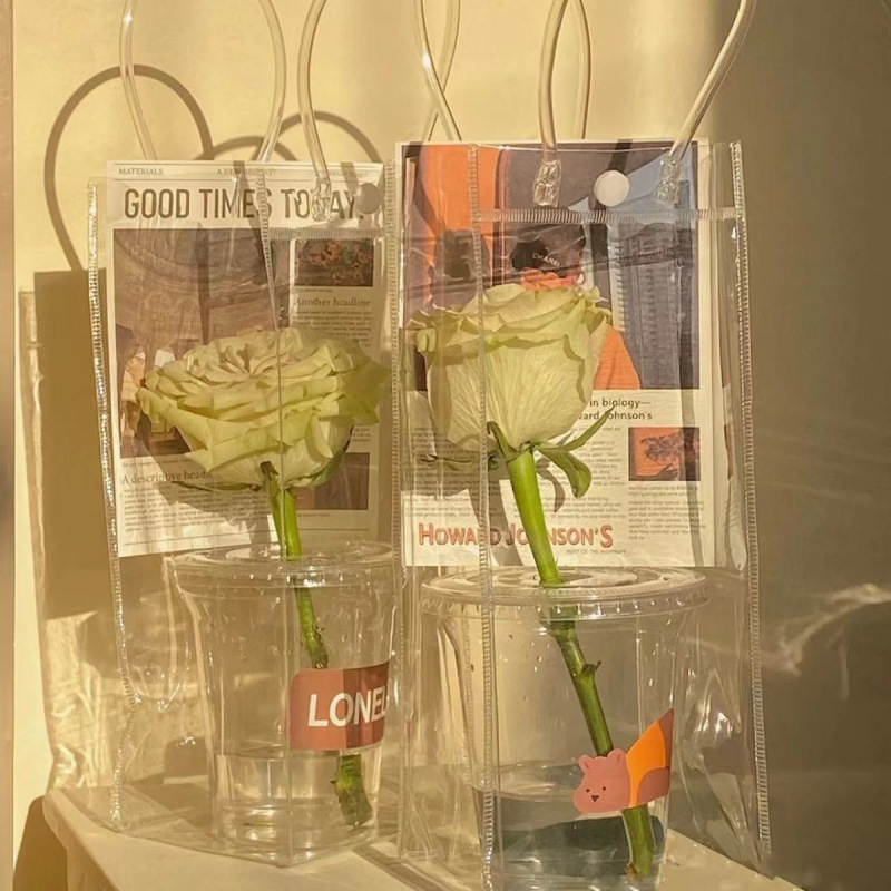 PVC 핸드백 + 컵 + 뚜껑