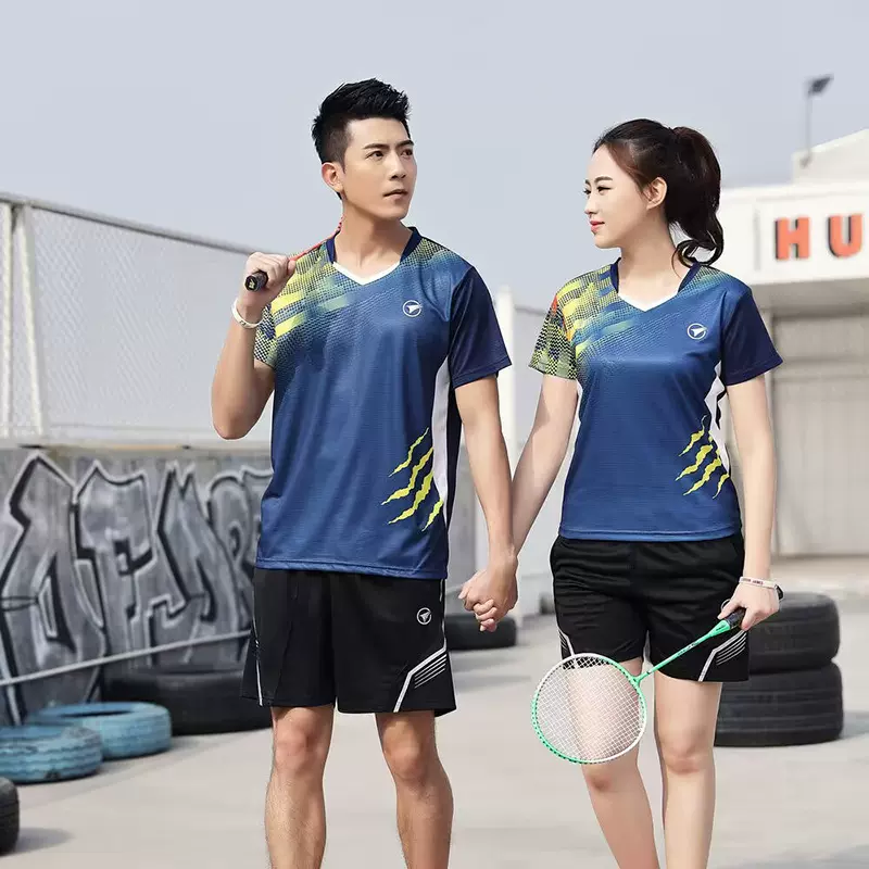 极速批发夏跨境比赛训练队服速干新款排球服羽毛球服套装短袖男女