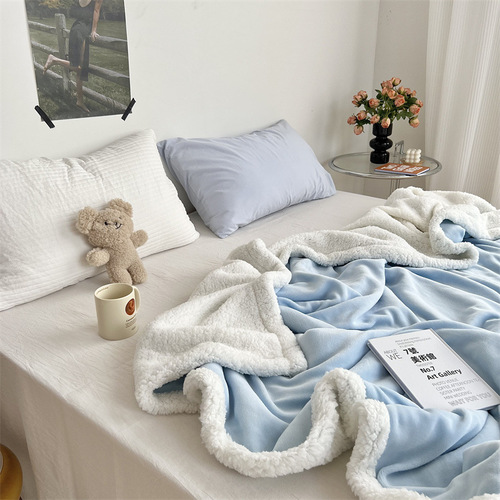 Ins Blogger Style Lamb Velvet Blanket Skin Friendly Casual Blanket Multifunctional Cover Blanket Milk Velvet Air Conditioning Blanket Nap Blanket Blanket