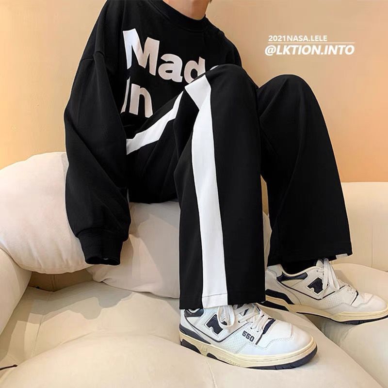 2022 New Straight Wide Leg Female Students Korean Loose All-match Fashionable Summer and Autumn Casual Sports Trousers for Children