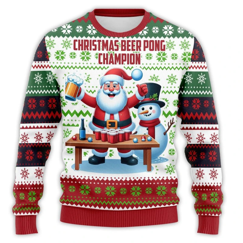 Sweatshirts Santa Bar Party 3D Printed Ugly Christmas Unisex Pullover Streetwear
