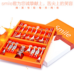 Wholesale stainless steel tableware fork and spoon gift set, Dragon Boat Festival souvenir, company opening and work starting gift