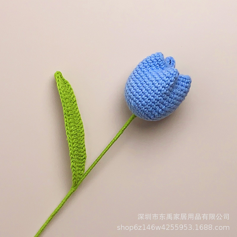 玫瑰花编织花束假花手工钩针仿真花毛线花朵成品情人节教师节礼物|undefined