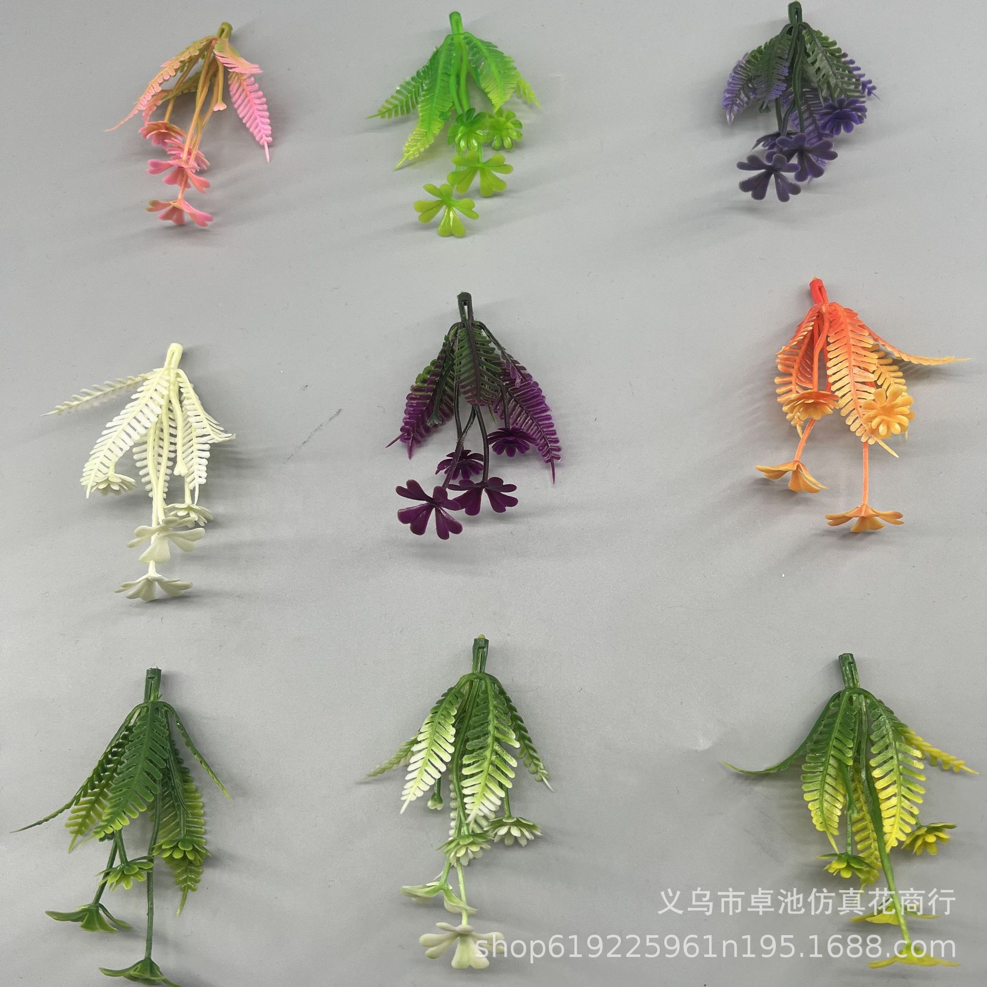 仿真植物9cm四叶草盆栽植物婚庆水族草坪装.配件塑料材料水草植物