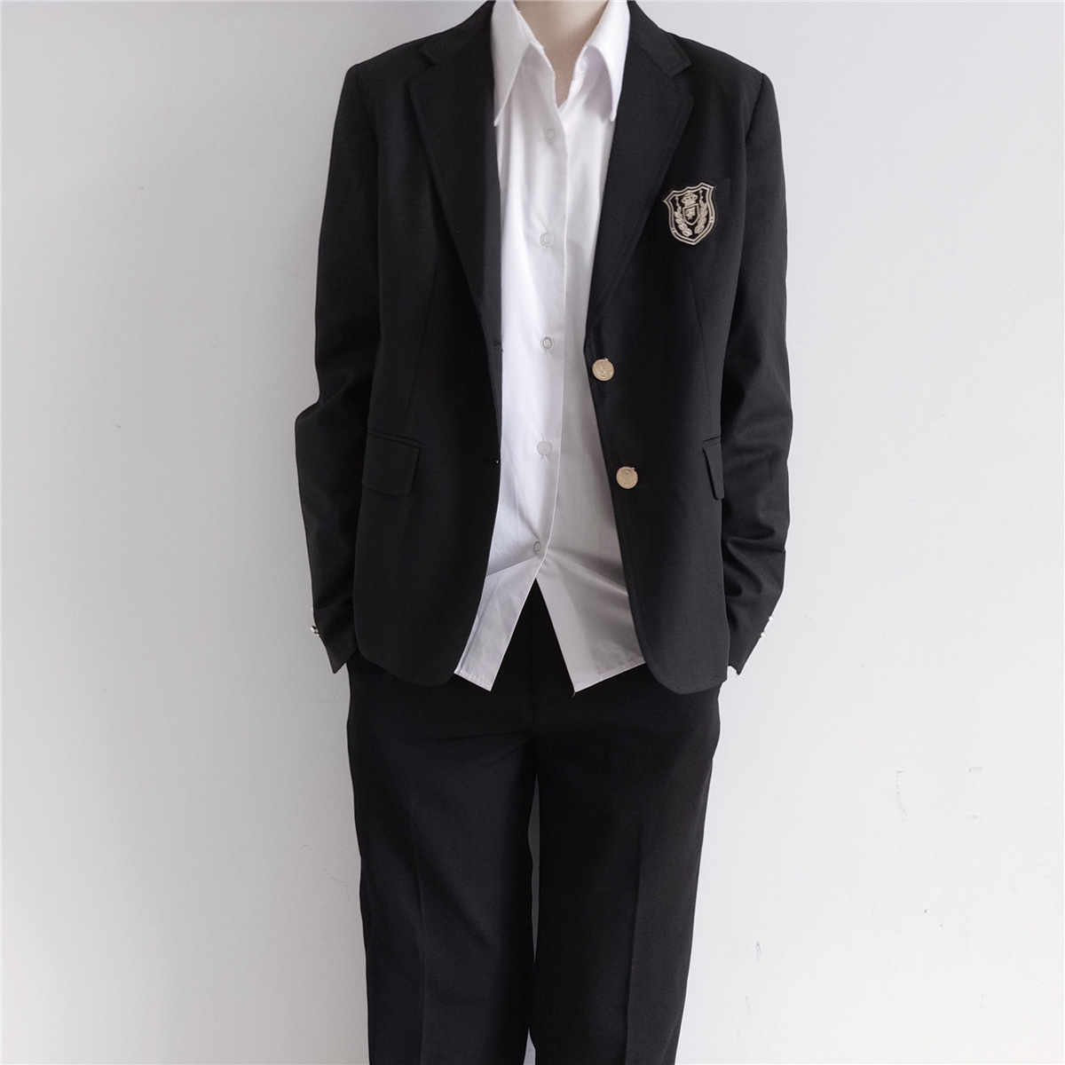 DK制服一套休闲西装男套装痞帅高校学生小西服男女百搭jk班服外套