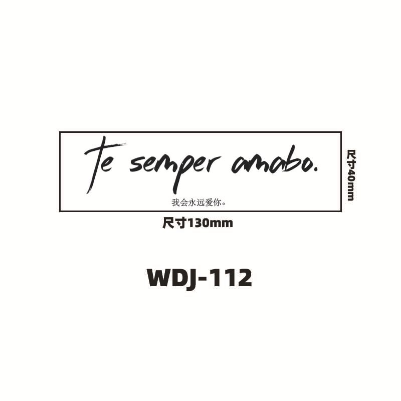 Jugo de hierbas pegatinas de tatuaje letras inglesas pegatinas de tatuaje de clavícula de la mano de espalda alta sensación impermeable a prueba de sudor semipermanente