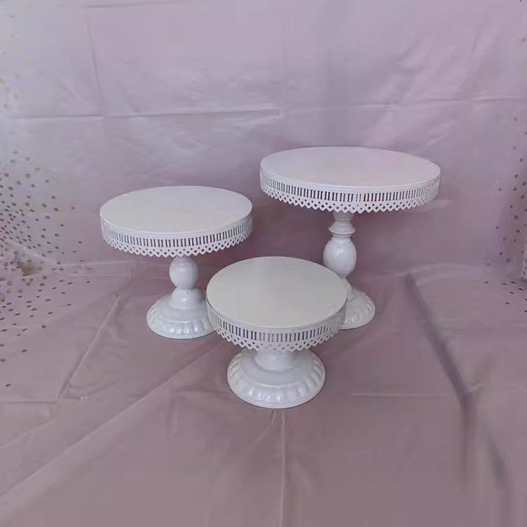 Estante de pastel europeo de hierro forjado conjunto de decoración de boda postres tienda de bocadillos estante de baile prop bandeja de pastel