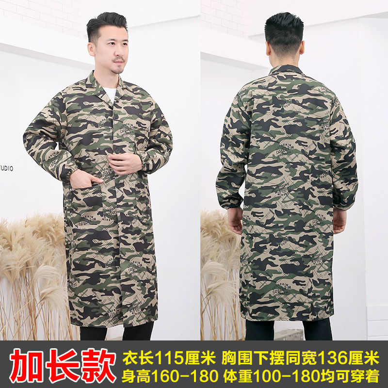 デニムエプロン レディース 長袖 メンズ スモック 作業服 工場溶接 耐摩耗性 耐油性 厚手生地|undefined
