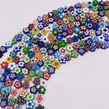 彩色梅花穿孔散珠千花琉璃花朵圆扁串珠diy手链项链饰品配件批发