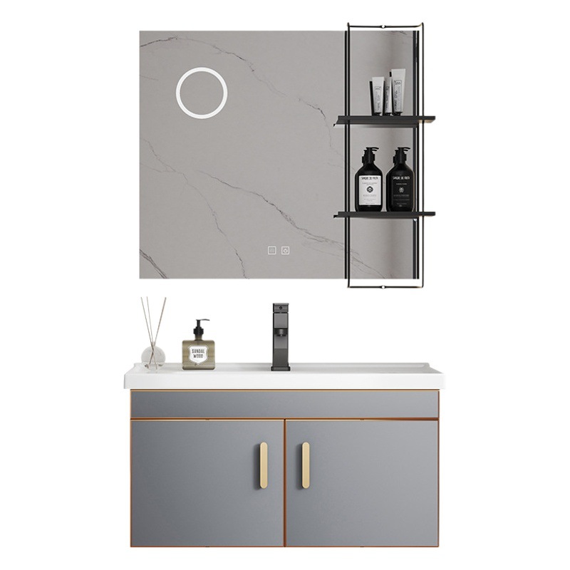 304 de acero inoxidable simple baño moderno gabinete combinación baño balcón lavabo de cerámica lavabo mesa de lavado