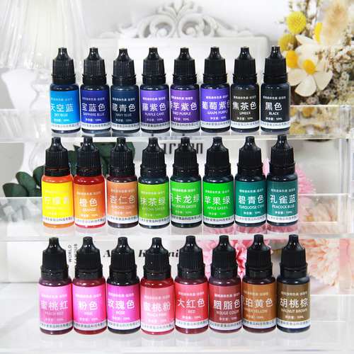 24-color essential oil scented candle handmade soap liquid DIY body dye coloring fine pigment color pigment liquid dyeing agent concentrated type