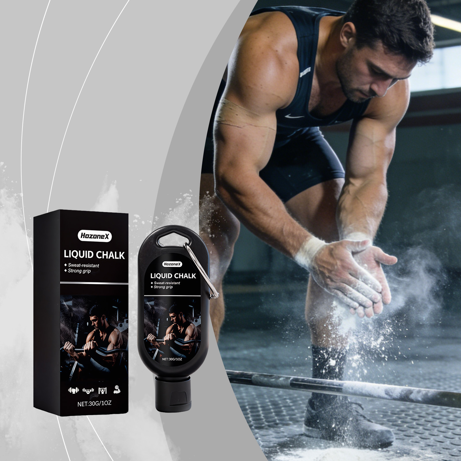 Hozonex Liquid Magnesium Powder Is Suitable for Weightlifting, Rock Climbing, Fitness, and Various Other Scenarios, Absorbs Sweat, Prevents Slipping, and Provides Stable Friction