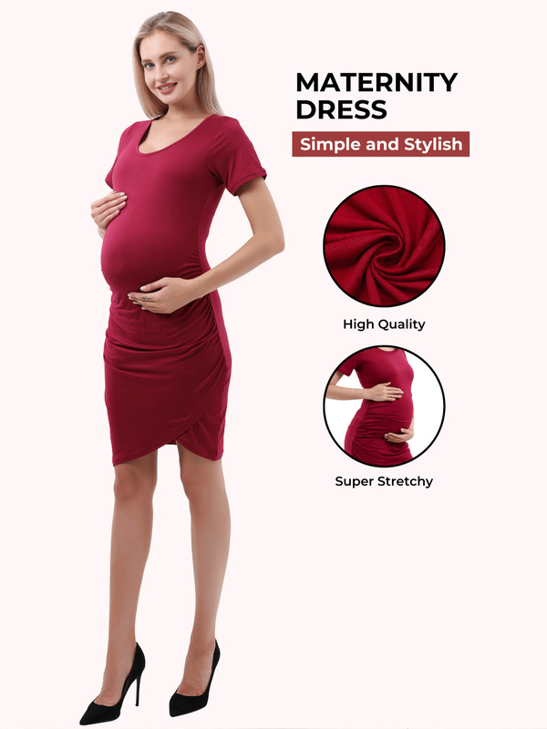 2025 New Cross-Border European and American Maternity Dress with Cross-Over Design, Baby Gift Maternity Dress 2025 New Cross-Border European and American Maternity Dress with Cross-Over Design, Baby Gift Maternity Dress