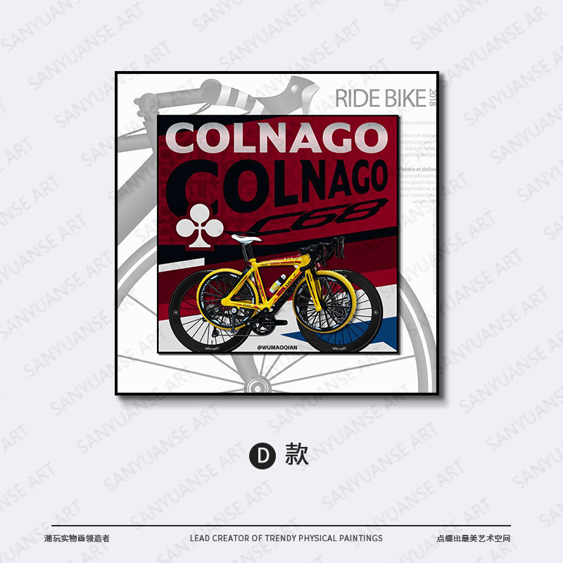 Bicicleta colgante pintura bicicleta de aleación retro modelo de bicicleta antigua bicicleta de metal habitación de los niños dormitorio pintura decorativa