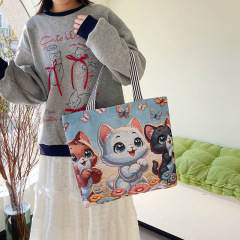 国境を越えた新しいジャカード刺繍布バッグカードバッグ萌えシングルバッグネット赤女性バッグ携帯学生レジ袋