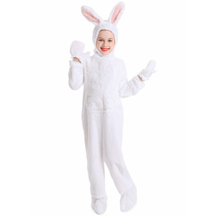Halloween Costume Kids Cute Plush Rabbit Animal Costume Forest Stage Performance Costume One-Piece Pajamas