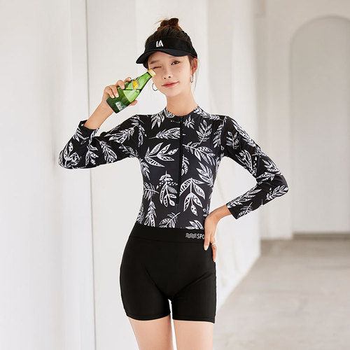 Hurun new swimsuit women's one-piece boxer professional sports conservative slimming belly-covering hot spring student swimsuit