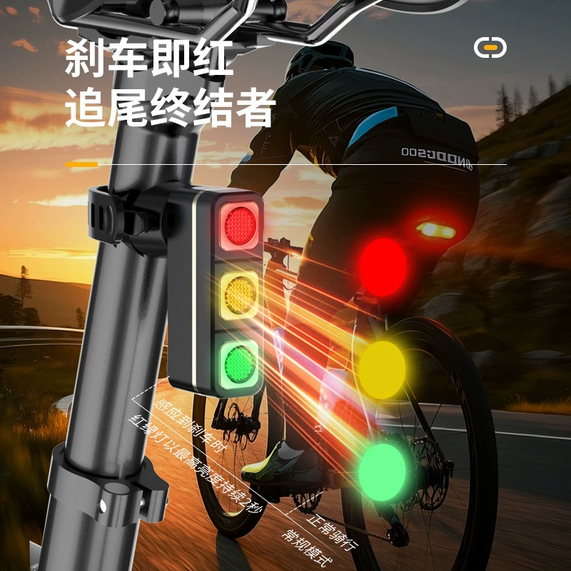 Задний фонарь с датчиком тормоза, светофор, сигнальная лампа левого и правого поворота, беспроводной пульт дистанционного управления, быстрая зарядка, простая установка велосипедного фонаря