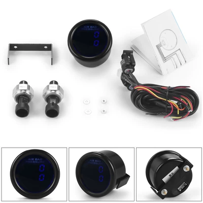 Car modification digital display dual/three-screen air pressure gauge with NPT1/8 sensor, blue light, 2-inch 52MM instrument (automobile instrument) - dual-screen-digital-display-barometer