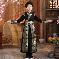 Males' Long-Sleeve Hanfu 2024 New Children's Nationality Costume Chinese Style Handsome King Tang Suit Little Boy Performance Costume