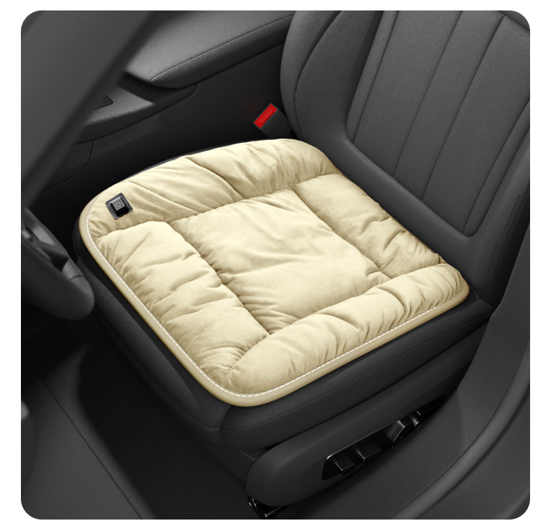 Car Heated Seat Cushion Winter Plush Single Piece Car Seat Cover Thickeneded Rear Car Seat Cushion Warm Electric Heating