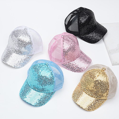 New Korean Sparkling Cap Spring Summer Sunshade Net Hat Fashion Sun Hat Parent-Child Duckbill Hat
