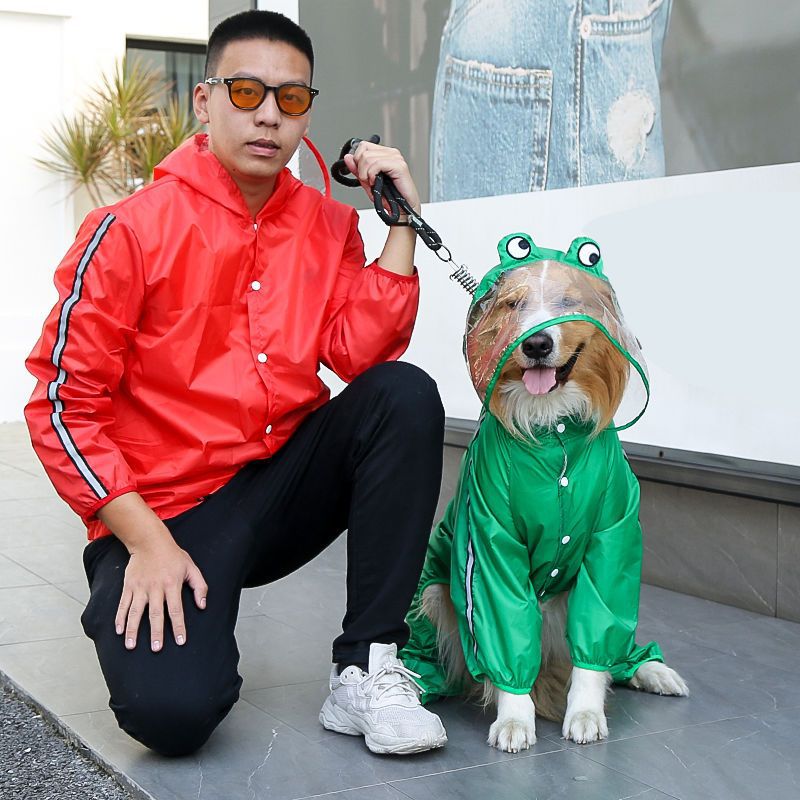 골든 리트리버 SAMO LABRADOR FADOU 큰 개 애완 동물 고양이 방수 비옷 야외 비 게이지