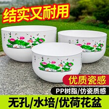 厂家直供花盆树脂大号加厚无孔睡莲荷花盆水培植物塑料碗莲盆批发