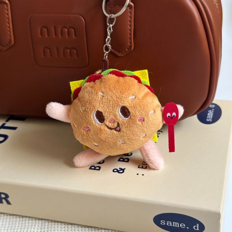 现货卡通汉堡热狗鸡腿毛绒玩具挂件小公仔薯条美食系列钥匙扣挂饰|undefined