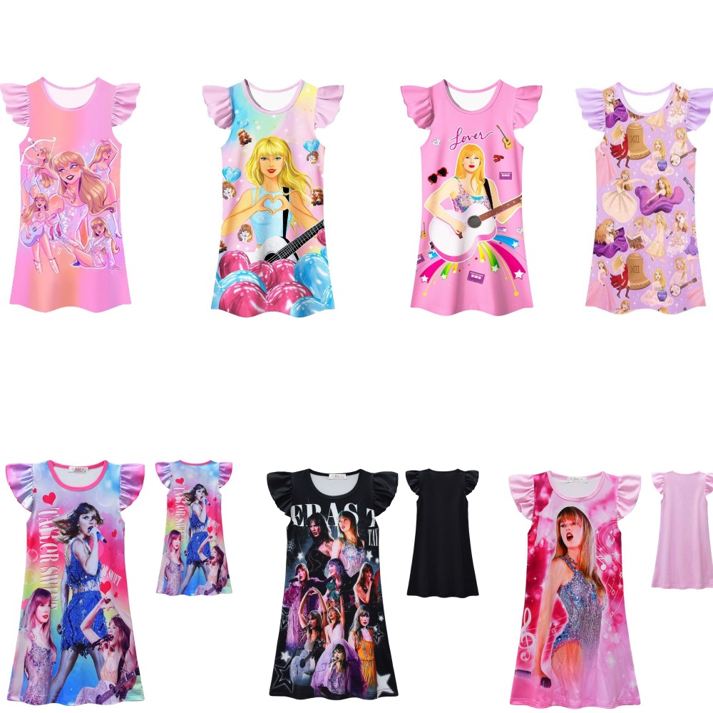 2024 Cross-border Taylor Swift: The Eras Tour 3D Digital Print Pajama with Flared Sleeves