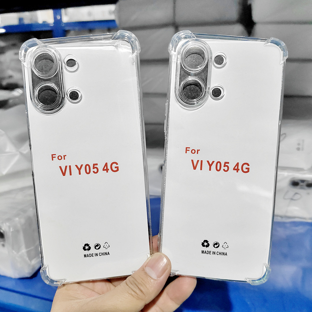 1.5mm四角气囊防摔手机壳适用VIVO V60LITE精孔透明TPU素材清水套