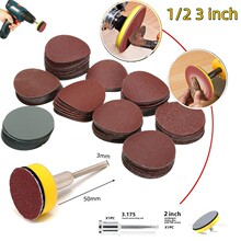 102/52pcs DIY flocking sanding discs pad kit 1/2/3 Inch Grit