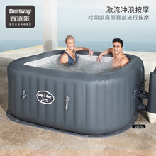 Bestway跨境充气spa浴缸温泉浴池按摩气泡池恒温加热造浪充气水池