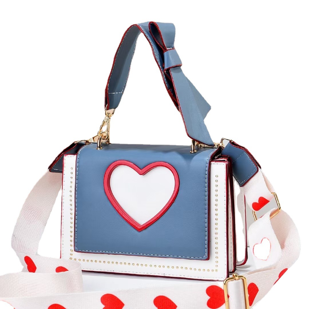 Correa de hombro ancha pequeña bolsa cuadrada bolsa de mensajero bolsa de mujer bolso de hombro del todo fósforo diseño de nicho bolso de amor de alta calidad al por mayor