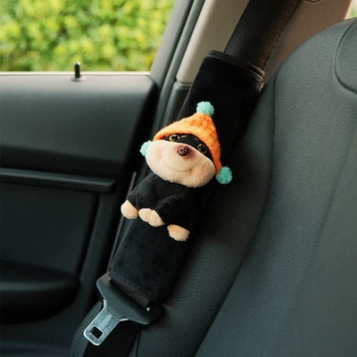 Holder Car Interior Decoration Ornaments – Sürətlər qutusu və əl tormozu başlıqları - 4-bee-dog-orange-hat-black-shoulder-pad
