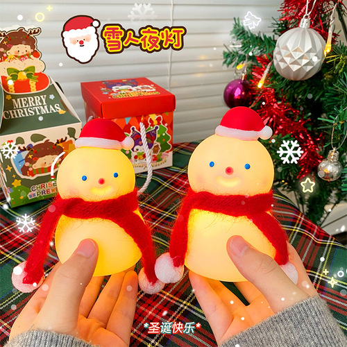 Cute Christmas Snowman Night Light Atmosphere Lamp Holiday Atmosphere Props Dormitory Study Bedroom Night Light