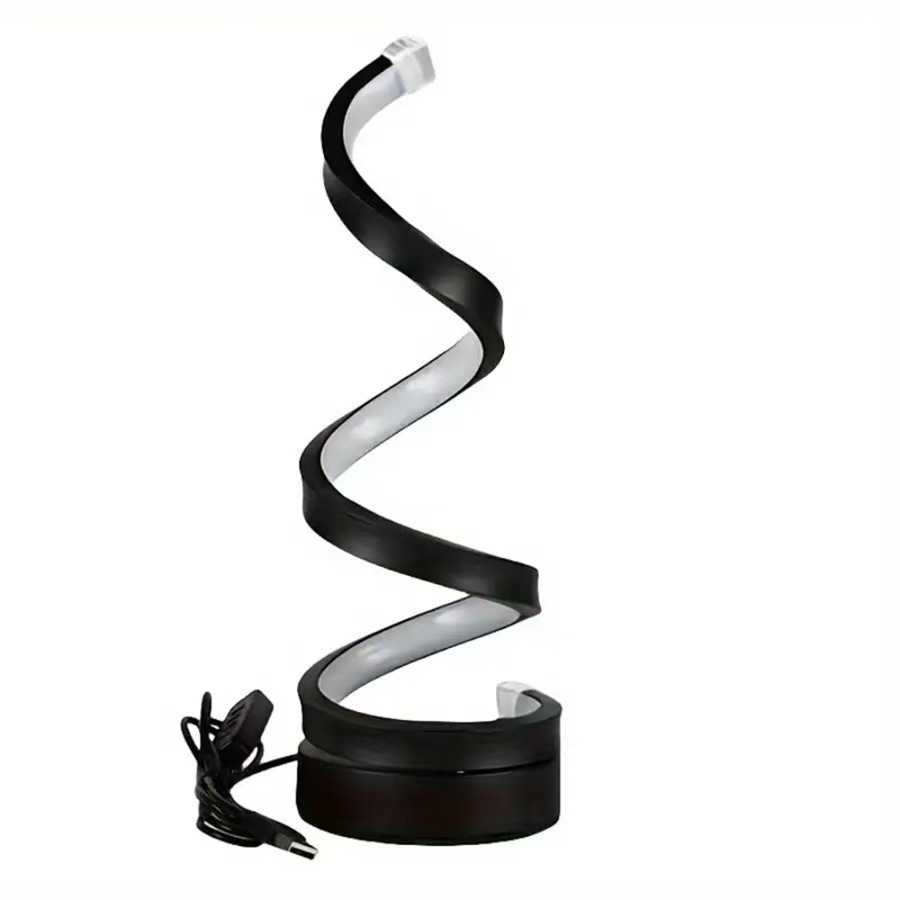 Exclusive For Cross-border E-commerce: Modern Spiral Simple And Adjustable LED Table Lamp, USB-powered, Eye-protective_voghion.com