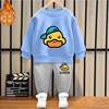 Children's set for boys, clothing, warm sweatshirt girl's, wholesale, Korean style, children's clothing